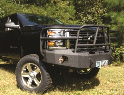 Hammerhead Bumpers - Hammerhead 600-56-0214 Winch Front Bumper with Full Grille and Sensor Holes Guard Chevy Silverado 1500 2014-2015 - Image 3