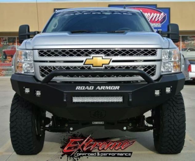 Road Armor - Road Armor 315R4B-NW Front Stealth Non-Winch Bumper with Square Light Holes + Pre-Runner Bar Chevy Silverado 2500HD/3500 2015-2019 - Image 2