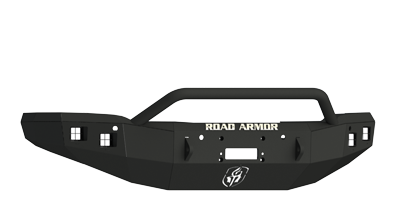 Road Armor - Road Armor 214R4B Front Stealth Winch Bumper with Square Light Holes + Pre-Runner Bar and Square Light Mounts GMC Sierra 1500 2014-2015 - Image 2