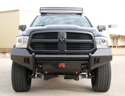 Fab Fours - Fab Fours DR13-K2960-1 Black Steel Front Bumper Full Grille Guard Dodge 1500 2013-2018 *Not Sport* - Image 2