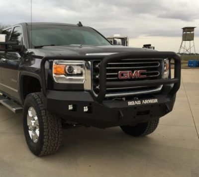 Road Armor - Road Armor 215R5B Front Stealth Winch Bumper with Square Light Holes + Lonestar Guard GMC Sierra 2500HD/3500 2015-2019 - Image 2