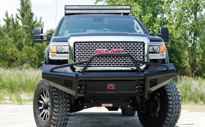 Fab Fours - Fab Fours GM14-S3162-1 Black Steel Front Bumper Pre Runner GMC Sierra 2500HD/3500 2015-2019 - Image 3