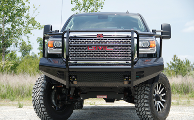 Fab Fours - Fab Fours GM14-S3160-1 Black Steel Front Bumper Full Grille Guard GMC Sierra 2500HD/3500 2015-2019 - Image 3