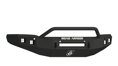 Road Armor - Road Armor 214R4B-NW Front Stealth Non-Winch Bumper with Square Light Holes + Pre-Runner Bar and Square Light Mounts GMC Sierra 1500 2014-2015 - Image 2