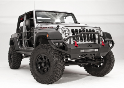 Fab Fours - Fab Fours JK07-D1852-1 Vengeance Front Bumper with Pre-Runner Jeep Wrangler JK 2007-2018 - Image 1