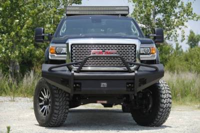 Fab Fours - Fab Fours GM14-Q3162-1 Black Steel Elite Smooth Front Bumper Pre-Runner GMC 2500HD/3500 2015-2016 - Image 2