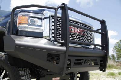 Fab Fours - Fab Fours GM14-Q3160-1 Black Steel Elite Smooth Front Bumper Full Guard GMC Sierra 2500HD/3500 2015-2019 - Image 3