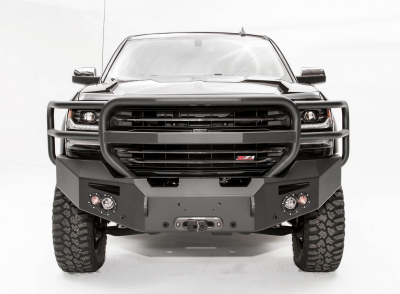 Fab Fours - Fab Fours CS16-F3850-1 Winch Front Bumper with Grille Guard and Sensor Holes Chevy 1500 2016-2018 - Image 1