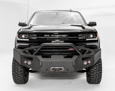 Fab Fours - Fab Fours CS16-F3852-1 Winch Front Bumper with Pre-runner Bar Chevy Silverado 1500 2016-2018 - Image 1