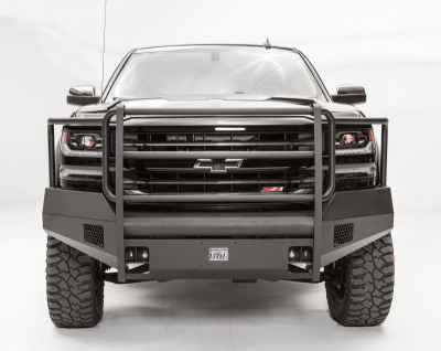 Fab Fours - Fab Fours CS16-R3860-1 Black Steel Elite Smooth Front Bumper Full Guard Chevy Silverado 1500 2016-2018 - Image 1