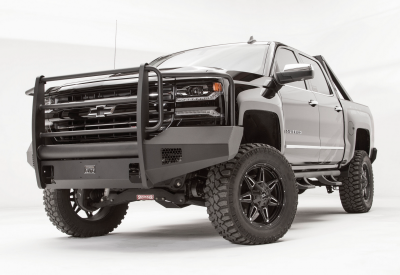 Fab Fours - Fab Fours CS16-R3860-1 Black Steel Elite Smooth Front Bumper Full Guard Chevy Silverado 1500 2016-2018 - Image 2