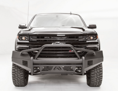 Fab Fours - Fab Fours CS16-R3862-1 Black Steel Elite Smooth Front Bumper Pre-Runner Chevy Silverado 1500 2016-2018 - Image 1