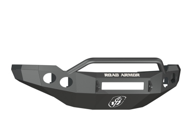 Road Armor - Road Armor 38204B-NW Front Stealth Non-Winch Bumper with Round Light Holes + with Pre-Runner Guard Chevy Silverado 2500/3500 2011-2014 - Image 1