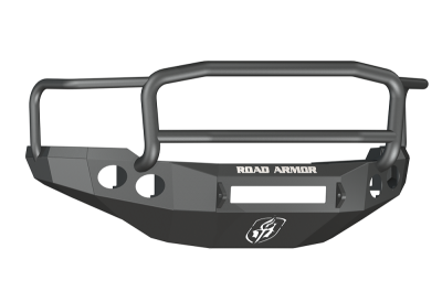 Road Armor - Road Armor 38205B-NW Front Stealth Non-Winch Bumper with Round Light Holes + with Lonestar Guard Chevy Silverado 2500/3500 2011-2014 - Image 1