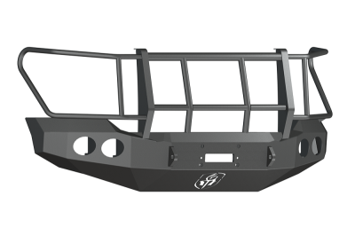 Road Armor - Road Armor 61106B Front Stealth Winch Bumper with Round Light Holes + Foreman Guard and Round Light Holes Ford F250/F350 2011-2016 - Image 1