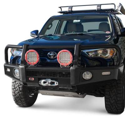 ARB 4x4 Accessories - ARB 3423160K Front Deluxe Bull Bar Winch Bumper with Light Kit Toyota Tacoma 2016-2018 Textured - Image 5