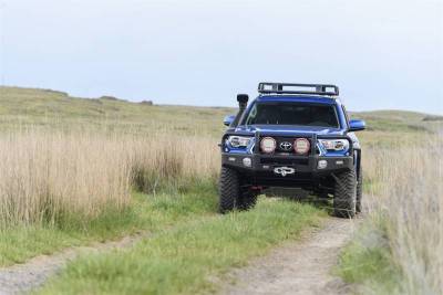 ARB 4x4 Accessories - ARB 3423160K Front Deluxe Bull Bar Winch Bumper with Light Kit Toyota Tacoma 2016-2018 Textured - Image 7