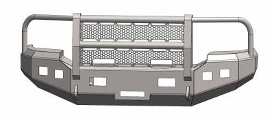 ENGO - ENGO 68-C03-06AFGI Front Bumper With Full Grill Guard with Mesh Chevy Avalanche 2003-2006 - Image 2