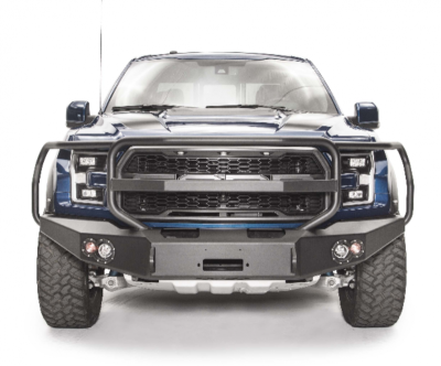 Fab Fours - Fab Fours FF17-H4350-1 Winch Front Bumper with Grille Guard Ford Raptor 2017-2018 - Image 2