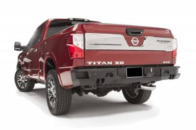 Fab Fours - Fab Fours NT16-W3751-1 Premium Rear Bumper with Sensors Nissan Titan XD 2016-2017 - Image 1