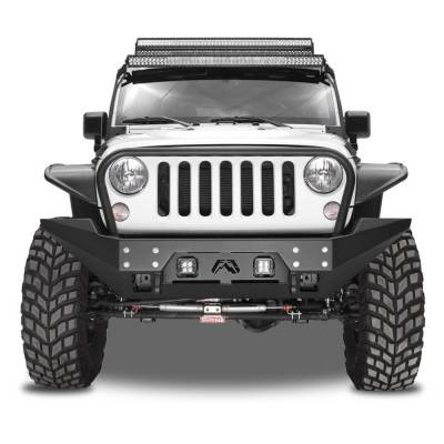 Fab Fours - Fab Fours JK07-B1858-1 Premium Winch Bumper with Grille Guard Jeep Wrangler JK FMJ Full Width 2007-2018 - Image 2