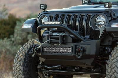 Go Rhino - Go Rhino 331101T Rockline Rear Bumper with Stubby Bar Jeep Wrangler JL 2018-2019 - Image 1