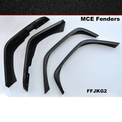 MCE Fenders - MCE Fenders FFJKG2-F Hi-Clearance Flat Flares Factory Width 2 Front Jeep Wrangler JK 2007-2018 - Image 3