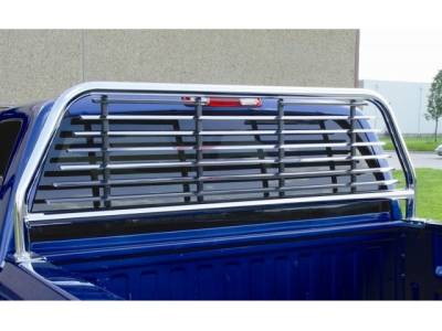 GO 52536 Chrome Round Tube-Split Window Headache Rack Ford F-150 2004-2010