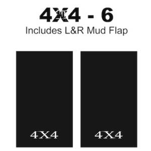 Proven Design - Heavy Duty Series Mud Flaps 22" x 13" - 4 X 4 - 6 Logo